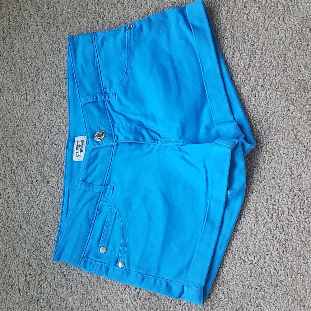 Junior's Celebrity Pink Blue Shorts, Size 5, EUC
